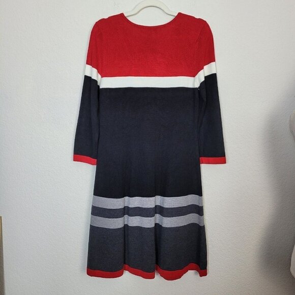 Marc New York Sz Medium Knit Sweater Dress Andrew Marc Color Block NWT Career - Picture 2 of 8